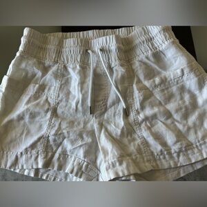 Athleta Cream Drawstring Shorts